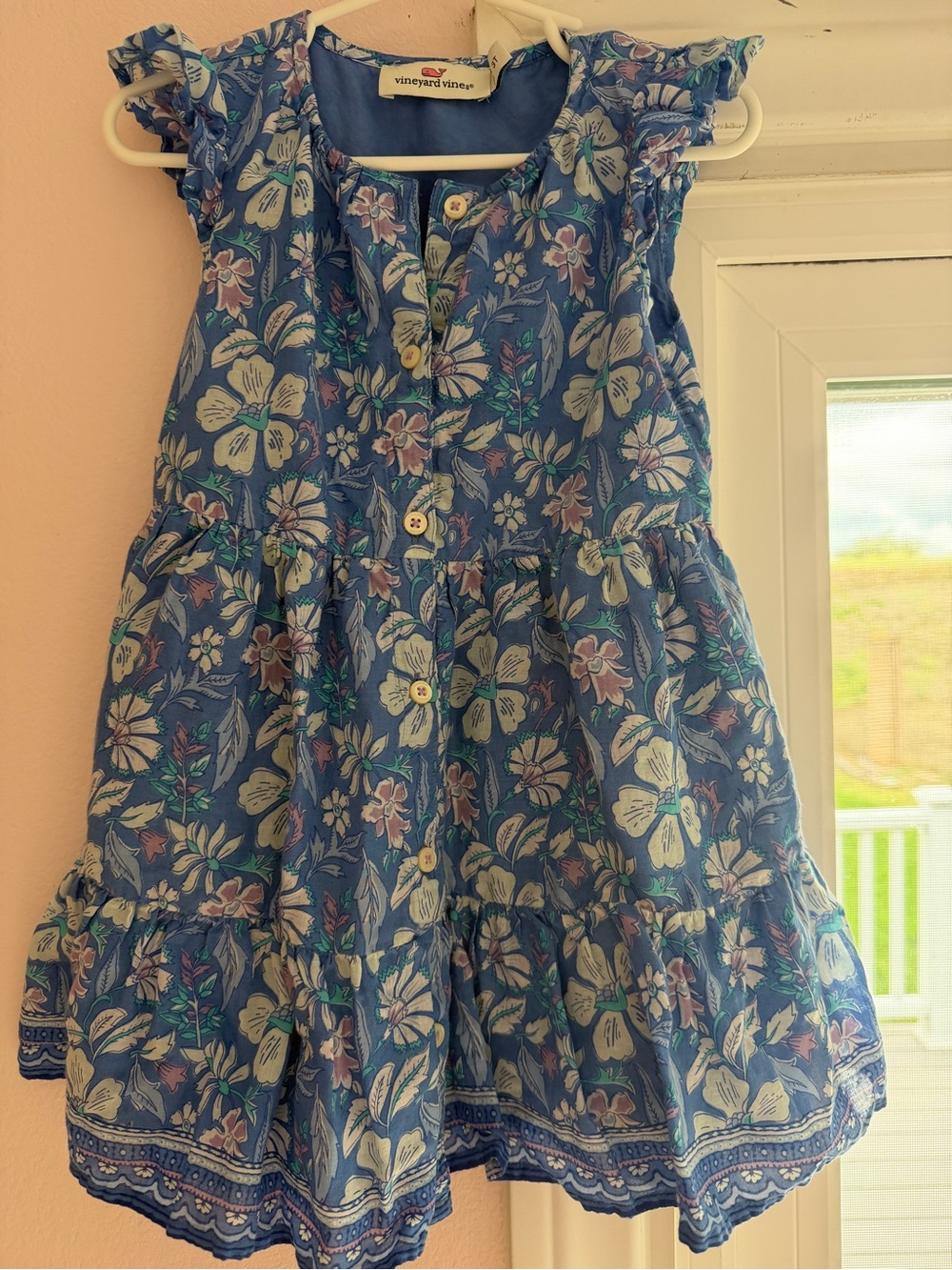 Vineyard Vines Blue Floral Girls Dress